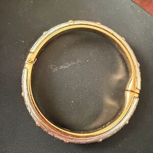 Brighton Gold and Silver Toned Hinged Bangle Bracelet